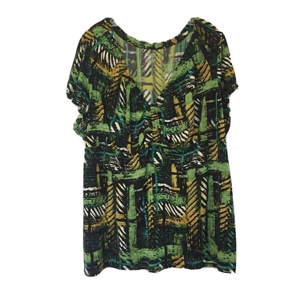 LANE BRYANT Sz 26 / 28 Ruched Knit Stretch Top
